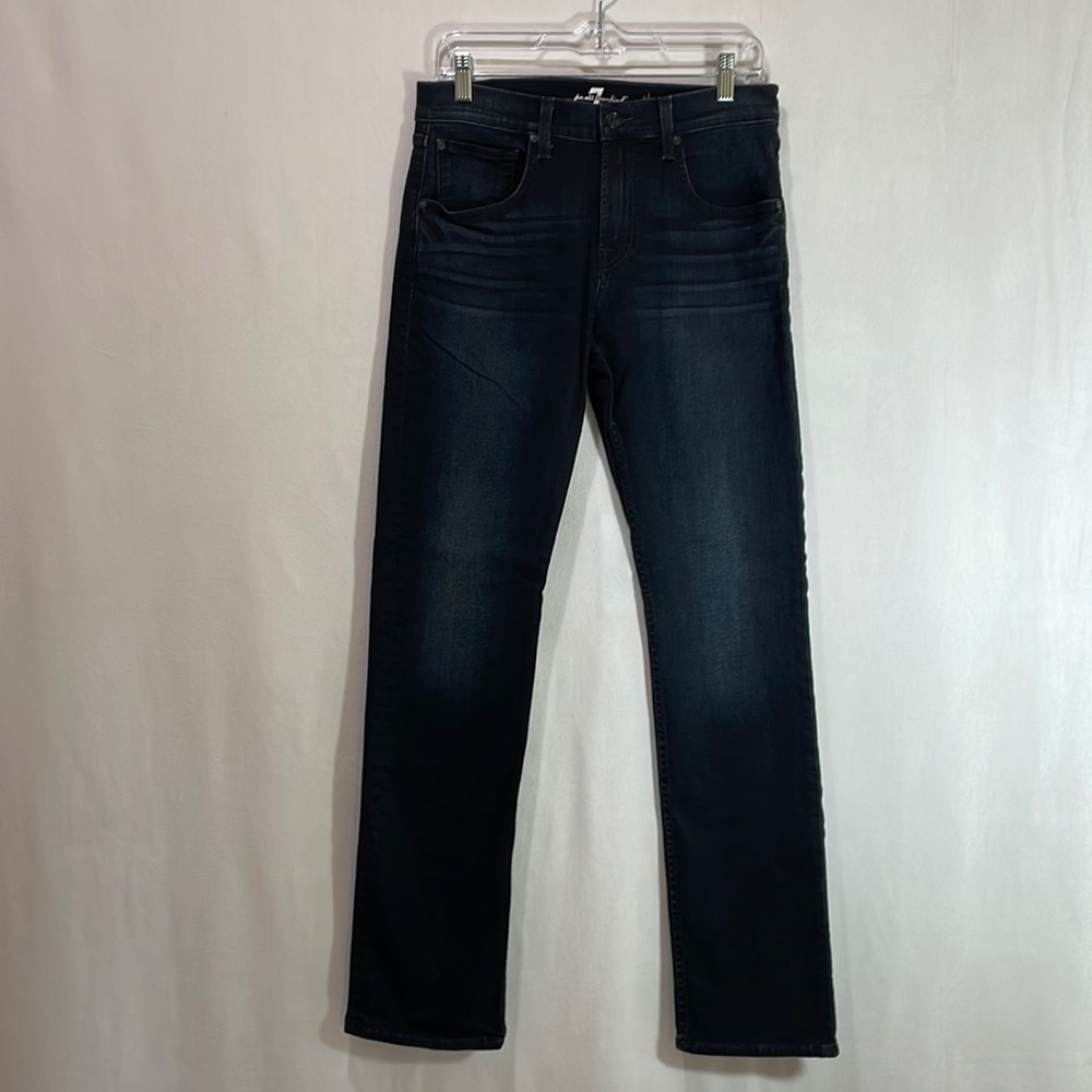 NWOT 7 For All Mankind The Straight Leg Denim Jeans Indigo Size 30